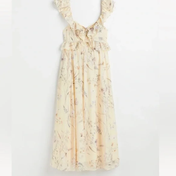 H&M floral ruffle maxi dress - size XL NWT - Picture 2 of 4
